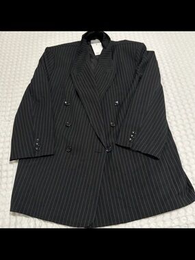 ASOS Black Pinstripe Double-Breasted Blazer